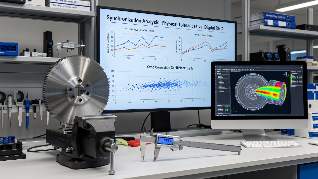 Side-by-side comparison of physical wheel spin data and RNG output graphs during synchronization testing